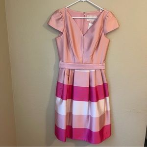 Gal Meets Glam Kennedy Pink Striped Dress Size 6
